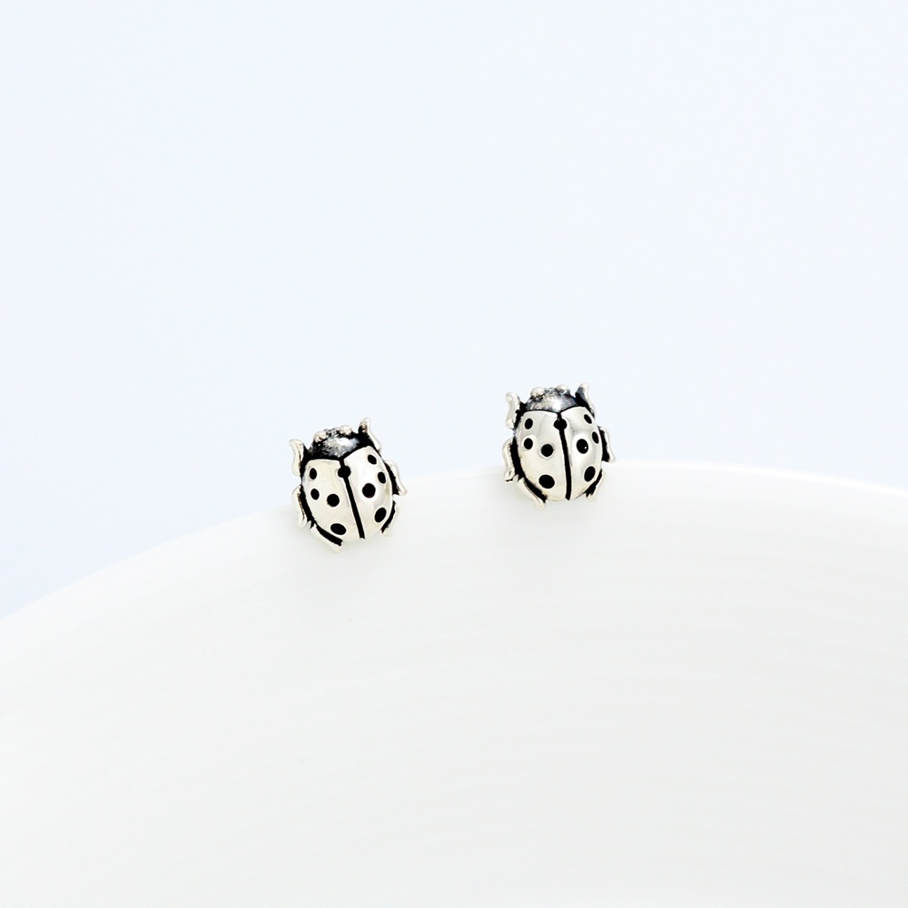 【Angel & Me】Cute Lady bug s925 sterling silver earrings Birthday gift, , large
