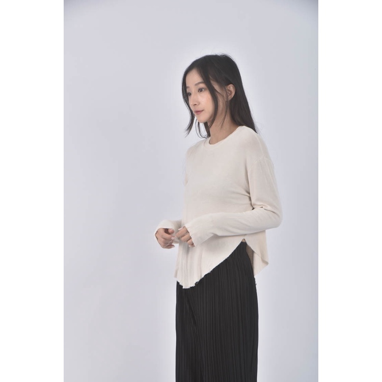 (L) rosygold韓牌圓弧杏色長袖上衣二手衣, , large