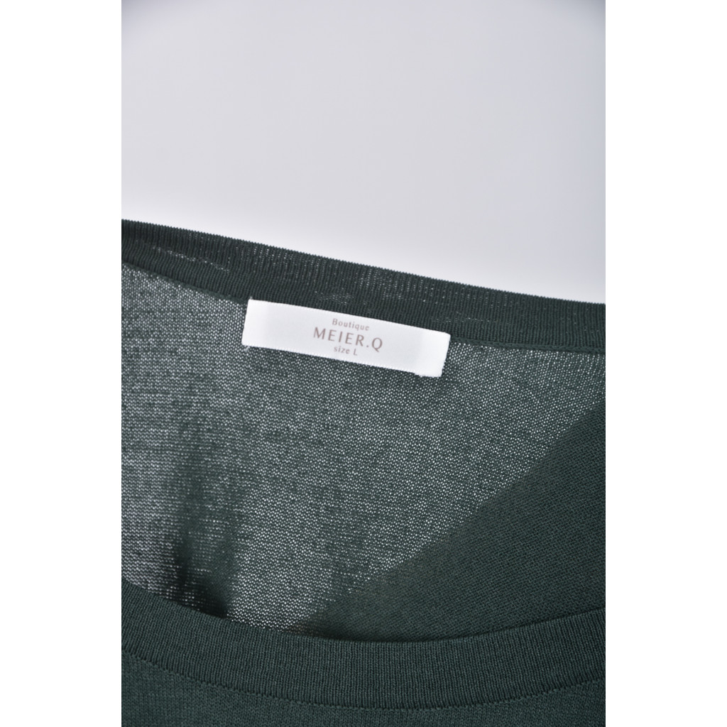 (S) meier q棉質圓領綠色短袖上衣二手衣, , large
