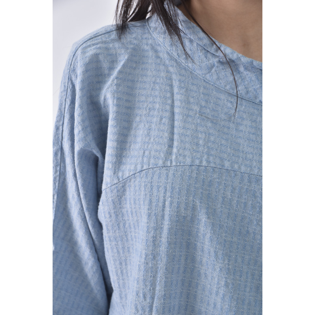 (XL) xiaoweilongxue棉質純棉藍色長袖上衣二手衣, , large