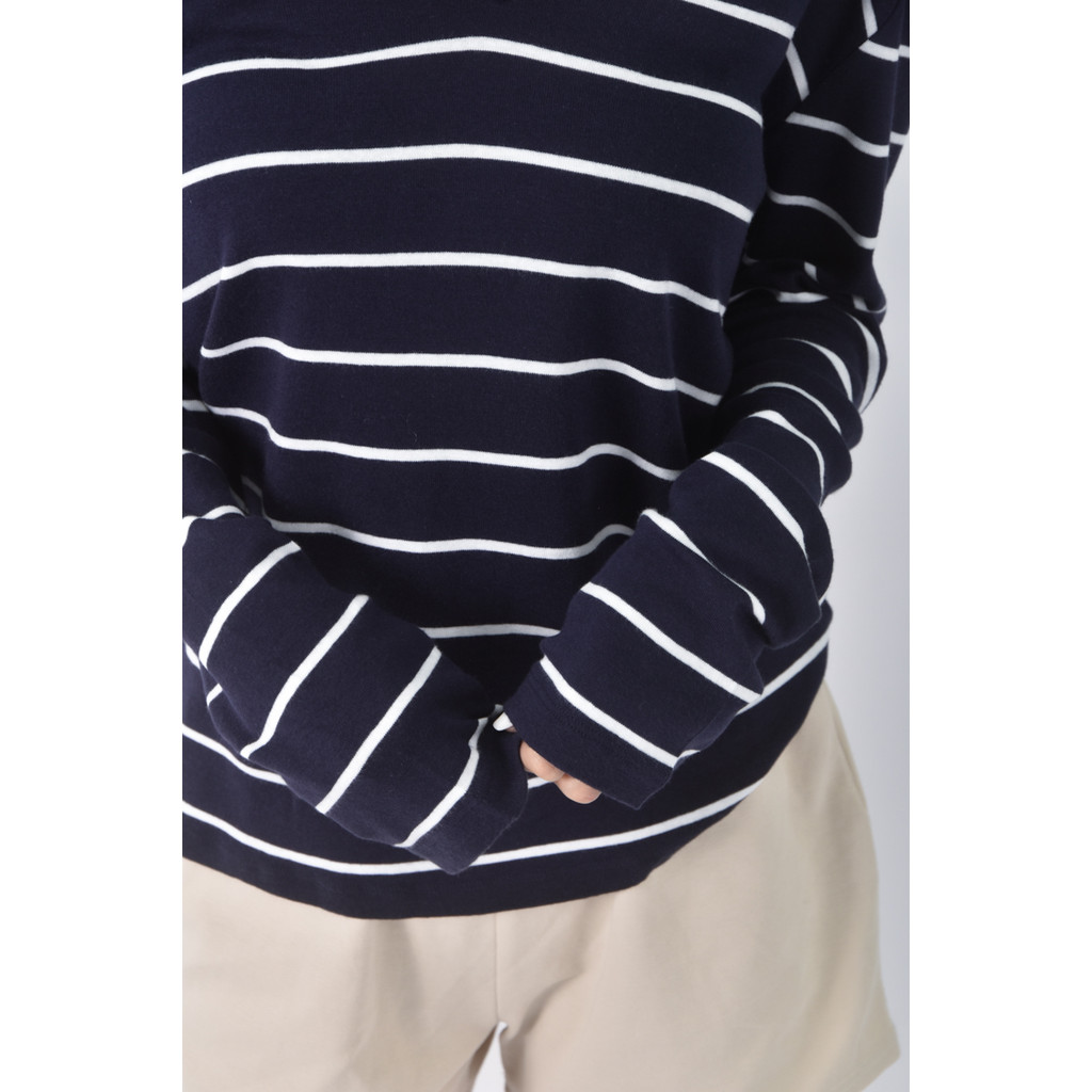 (XL) gap棉質條紋藍色長袖上衣二手衣, , large