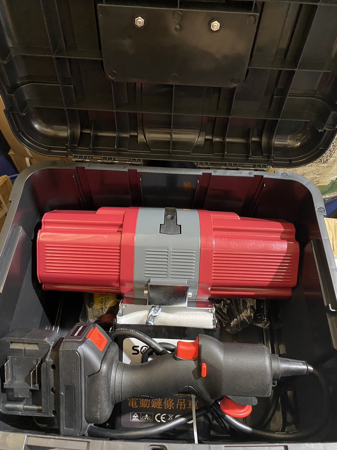 WIN五金 松盈牌 36V 500公斤 <6米> 充電式電動鍊條吊車 迷你型電動吊車 電動絞盤 手動絞盤 鍊條吊車 手拉吊車, , large