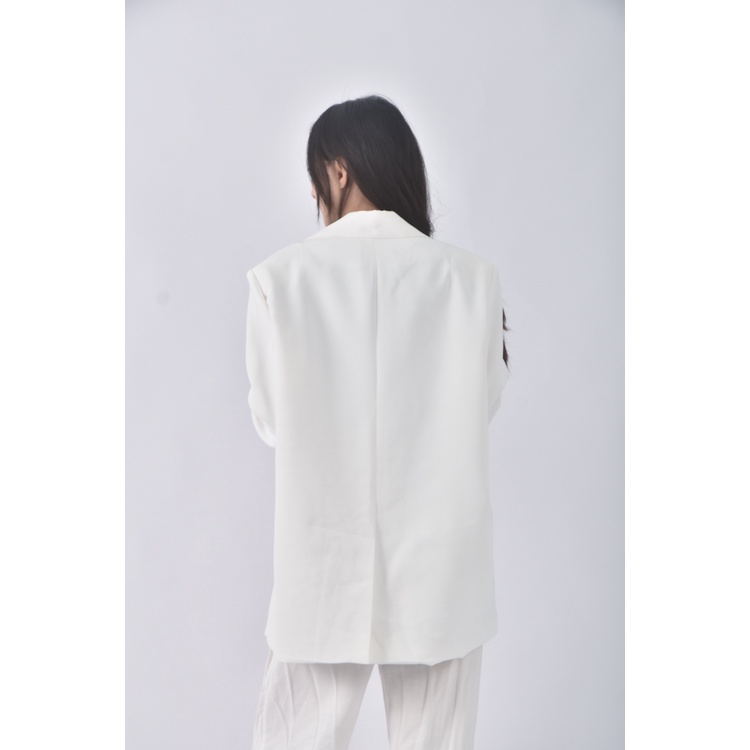 (M) wear to eat西裝寬鬆白色外套二手衣, , large