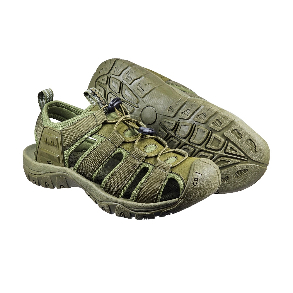 DIADORA迪亞多那 探險者兩棲涼鞋 男鞋 簡約 素色 水陸兩用 好穿脫 彈性 減震 吸衝 耐磨 耐用 止滑 綠 黑, , large