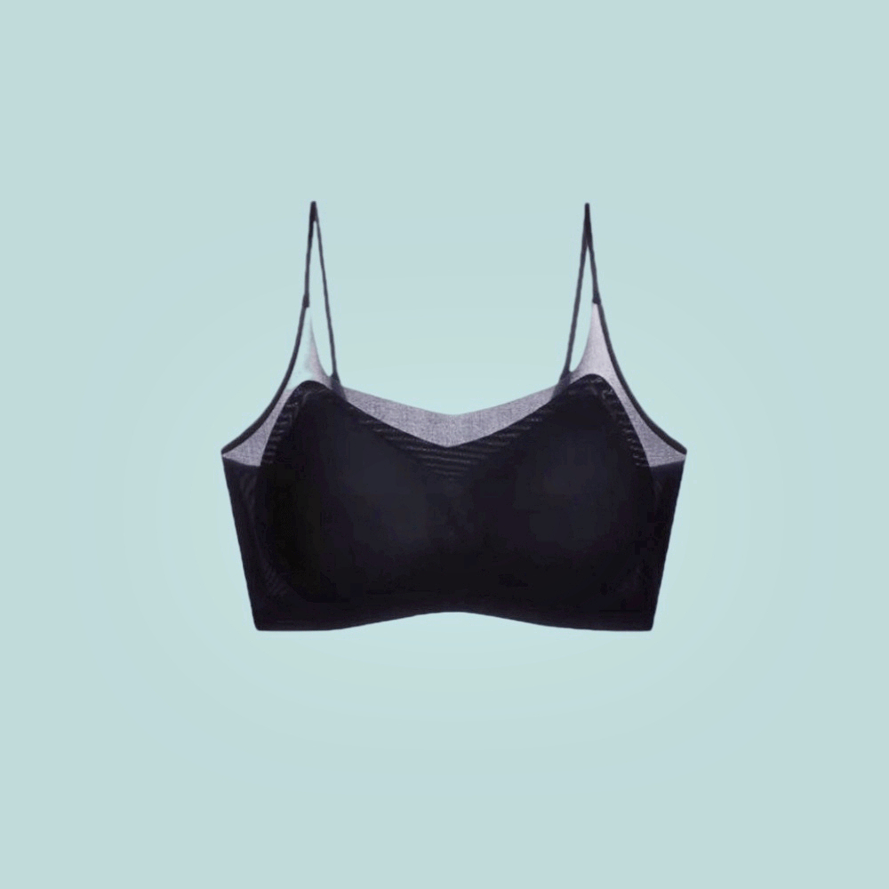 【A&R】升級版莫代爾冰絲萊卡涼感超薄細肩帶內衣 神秘黑 - M, , large