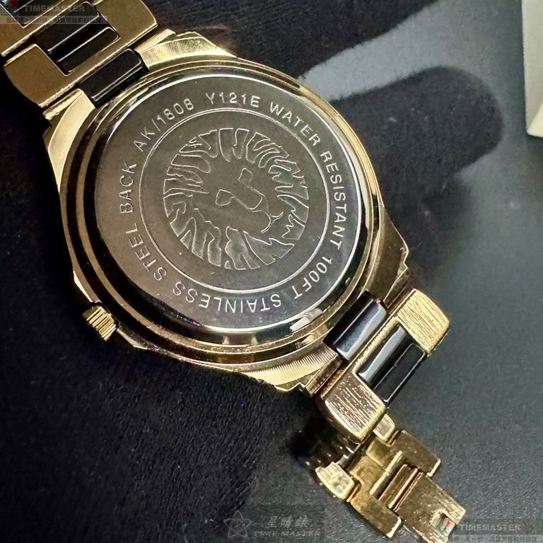 [星晴錶業]ANNE KLEIN手錶,38mm,AN00521黑色錶面金色錶殼金黑相間合金錶帶款, , large