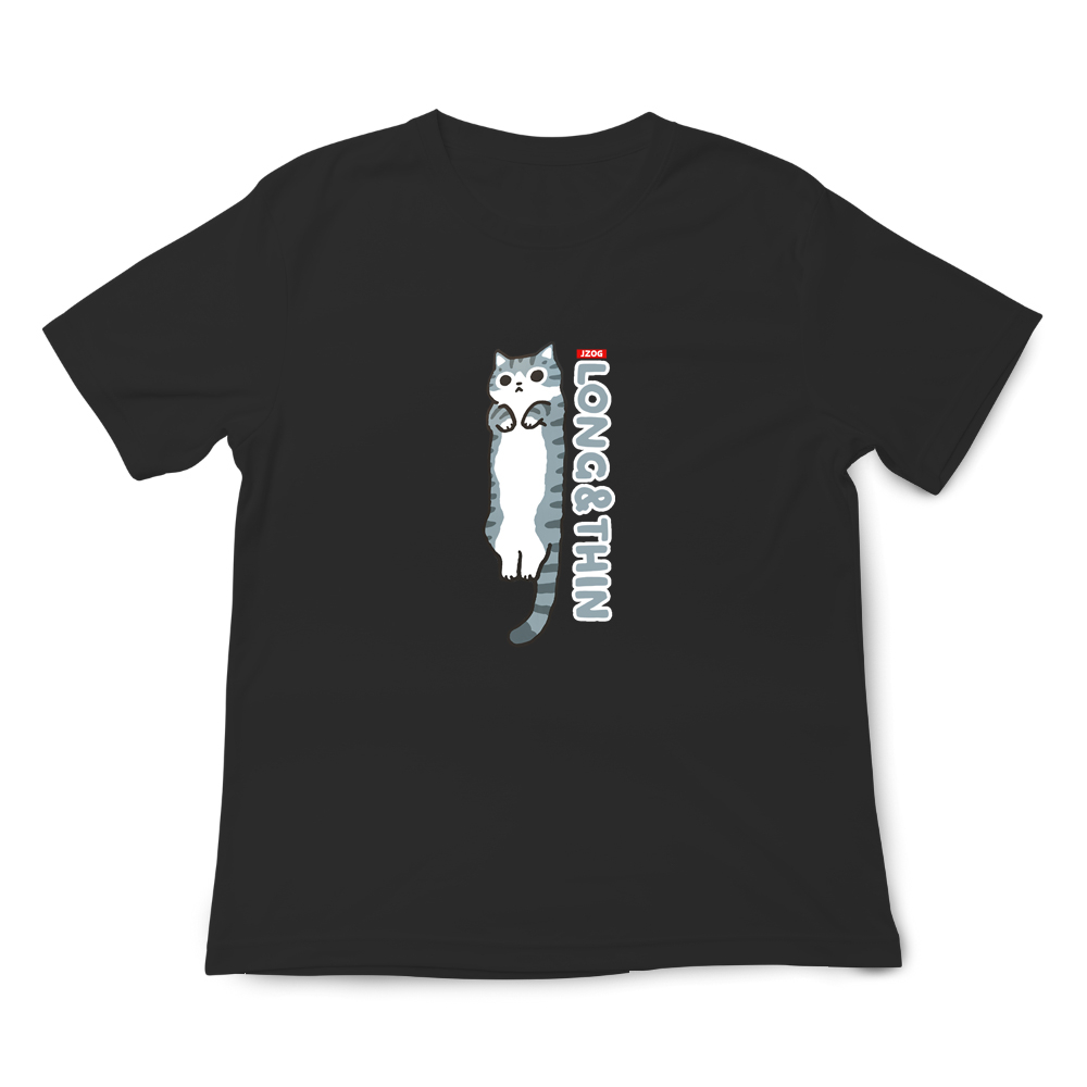 JZ TEE 美短貓條 印花短袖T恤, , large
