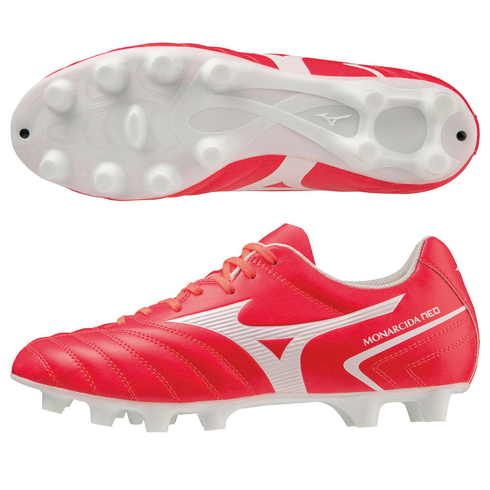 MIZUNO MONARCIDA NEO II 兒童足球釘鞋 紅白 釘鞋 P1GB232564 23FWO 【樂買網】, , large