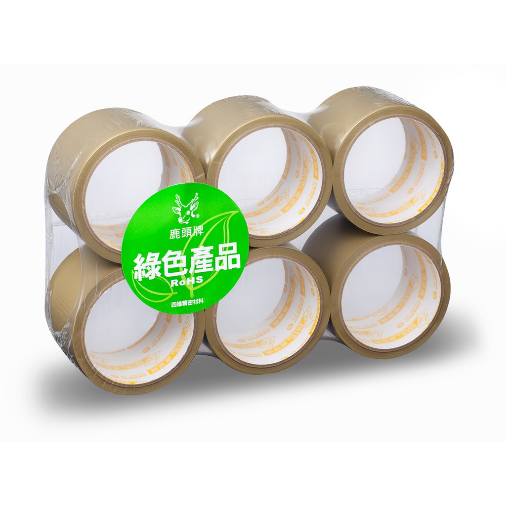 四維鹿頭牌 60mm*12M PVC布紋膠帶/封箱膠帶(PVS1N)-6捲平鋪裝, , large