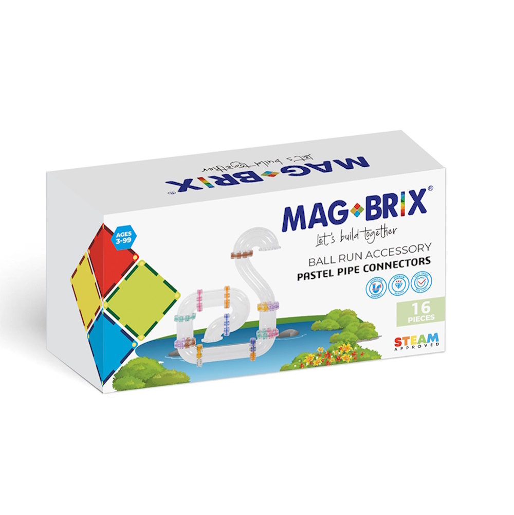 [好研所]MAGBLOX®－MAGBRIX® 積木球道連結配件 - 粉彩 (16pcs), , large