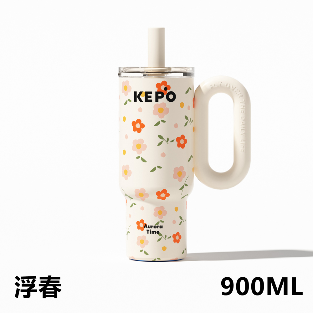 KEPO LQ 900ML KC012 靈感之花冰霸杯 316L不銹鋼內膽 浮春, , large