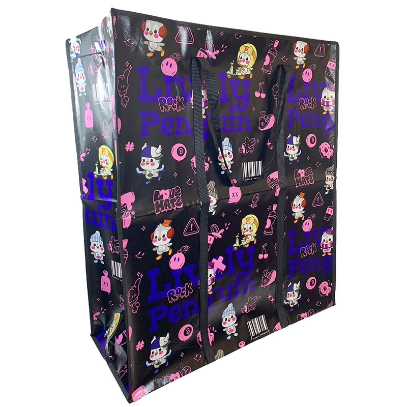 樂企鵝購物收納袋33吋-黑66x77x29cm