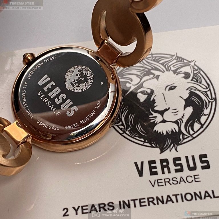[星晴錶業]VERSUS VERSACE手錶,28mm,VV00359白色錶面玫瑰金錶殼玫瑰金色精鋼錶帶款, , large