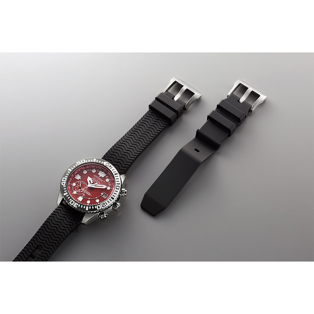 CITIZEN 星辰 東京紅限量版 GPS衛星對時 鈦金屬潛水手錶 CC5005-68Z 【附贈橡膠錶帶】, , large