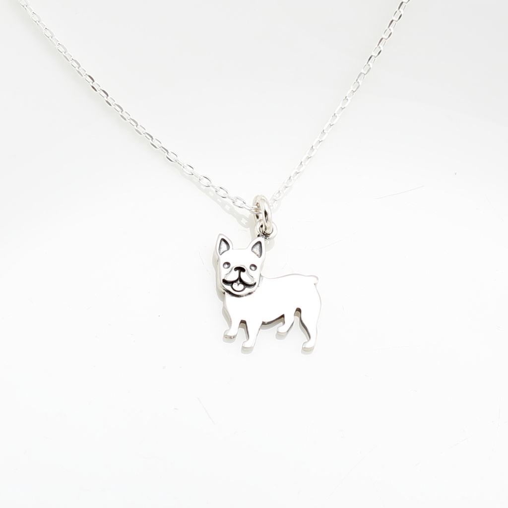 【Angel & Me】法鬥 法國鬥牛犬 狗 s925 純銀 項鍊 情人節 送禮, , large