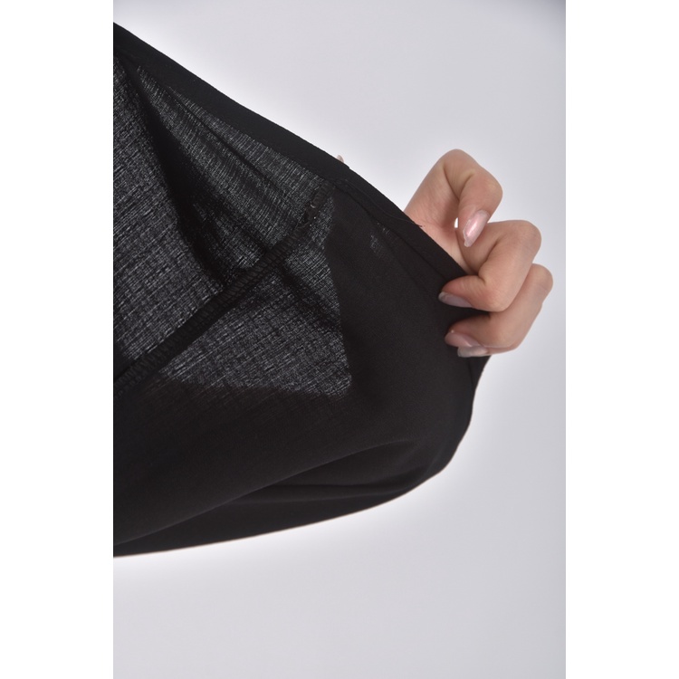 (XL) e h a n韓牌薄紗黑色短袖上衣二手衣, , large