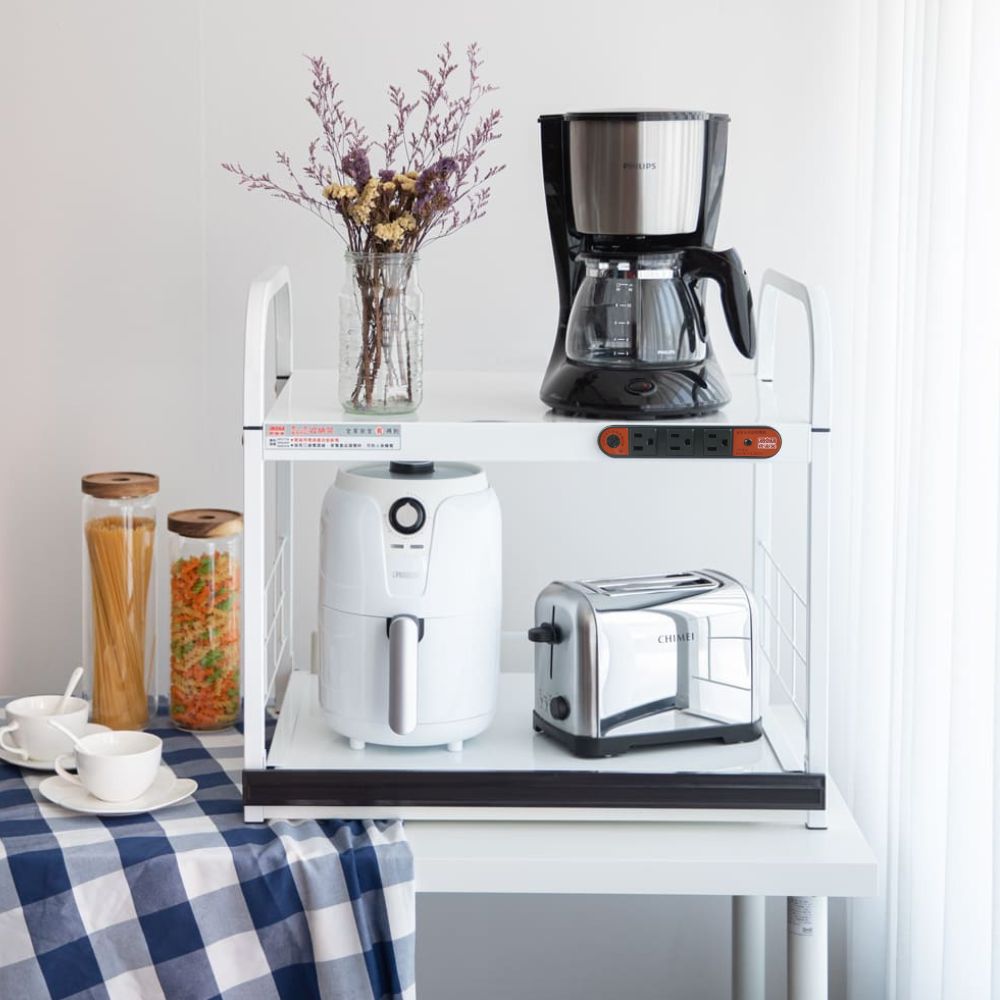 【愛樂美】AI自動斷電1拉板2層電器置物架112, , large