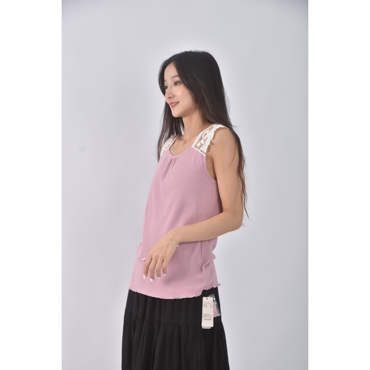 (S) ef de小香風棉質純棉無袖粉色上衣二手衣, , large