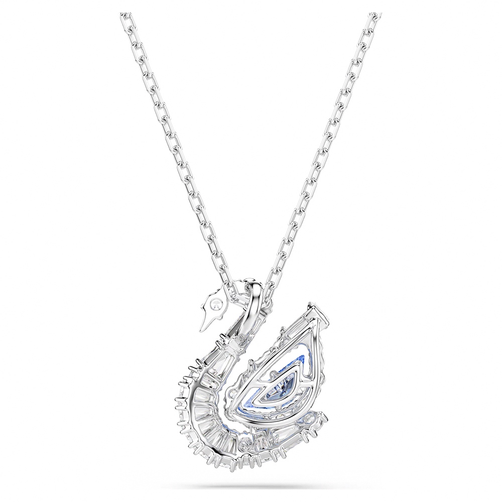 SWAROVSKI 施華洛世奇 Swan 天鵝優雅律動 藍色水晶項鍊(5723389), , large