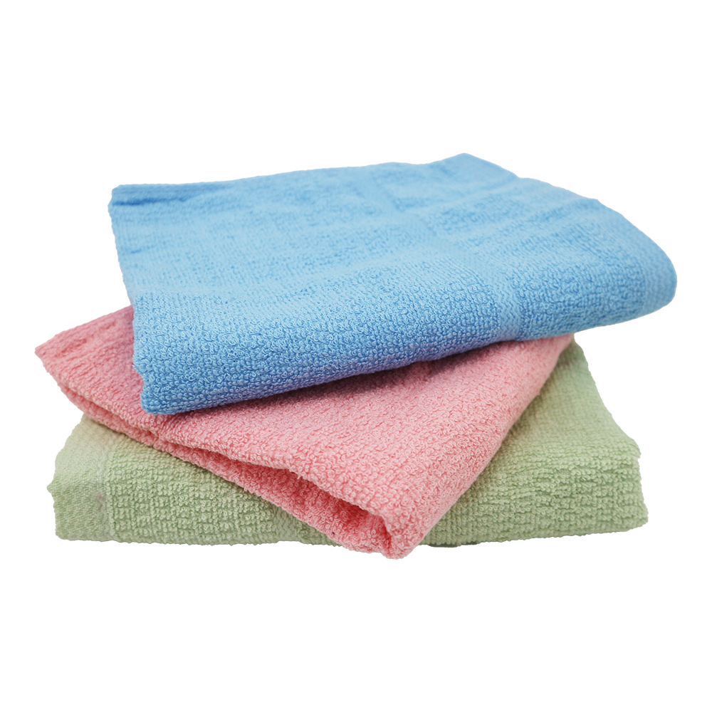 方格牌素緞毛巾-3條入x3包, , large