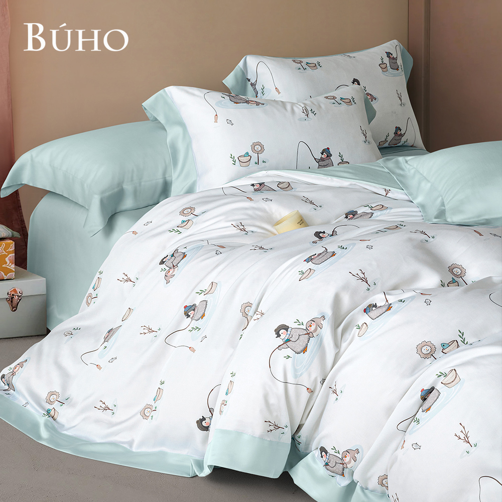 BUHO "Forest Companion" 60-count 100% TENCEL Pure Tencel Fully Coated Reversible Quilt Winter Set - King Size, , large