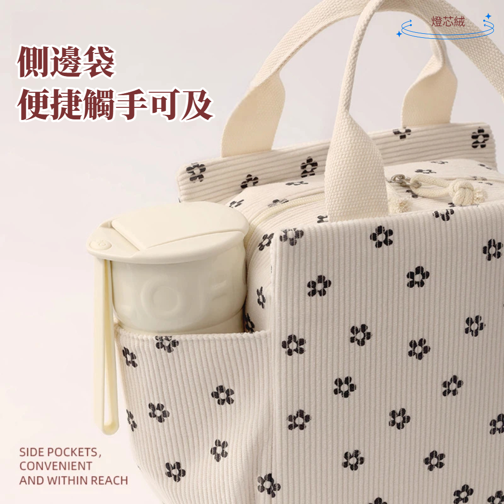 【A&R】韓系燈芯絨保溫保冷手提便當袋 大款任選, , large