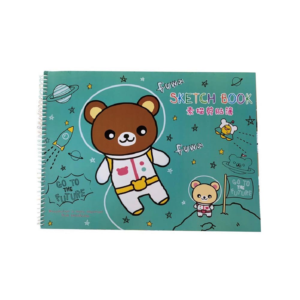 卡通 活頁 素描簿 圖畫簿 剪貼素描本 繪畫本 16K（265x191mm）12本入 /包 N16-506(圖案隨機出貨), , large