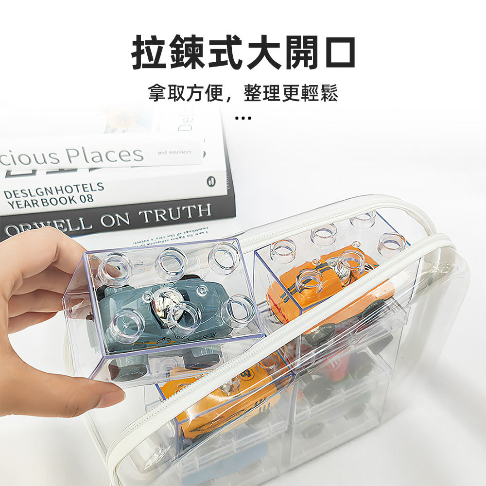 【上手家居】透明硬殼收納包 小(透明包/化妝包/防水袋/旅行包/拉鍊袋/旅行洗漱包/分類收納盒), , large