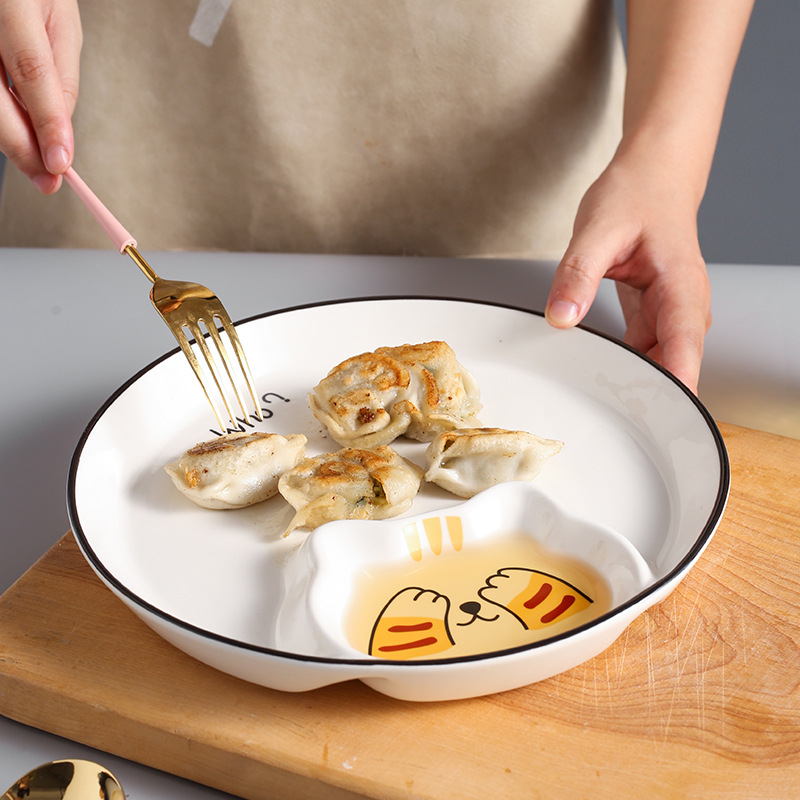 black-framed-cat-dumpling-plate, , large
