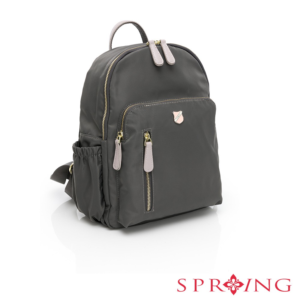 SPRING-尼龍後背包防盜尼龍後背包 多口袋尼龍後背包 防潑水後背包 防盜雙肩包-多色, , large