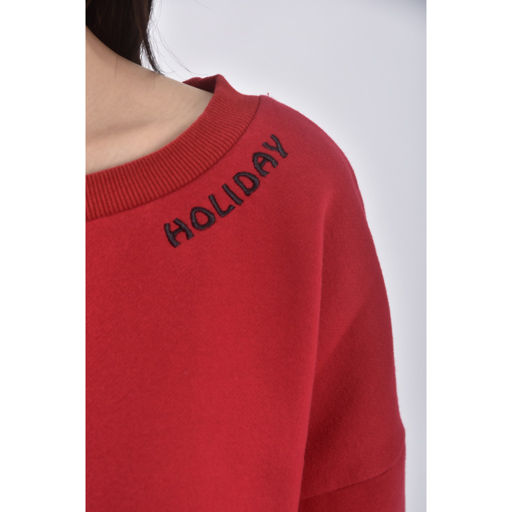 (XL) ob style字母紅色長袖上衣二手衣, , large