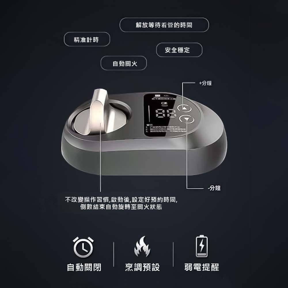 Gas stove timer shut-off valve left side, , large