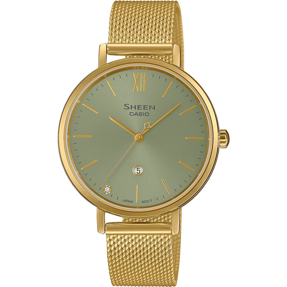 CASIO 卡西歐 SHEEN 優雅米蘭帶石英女錶 SHE-4539GM-3A, , large