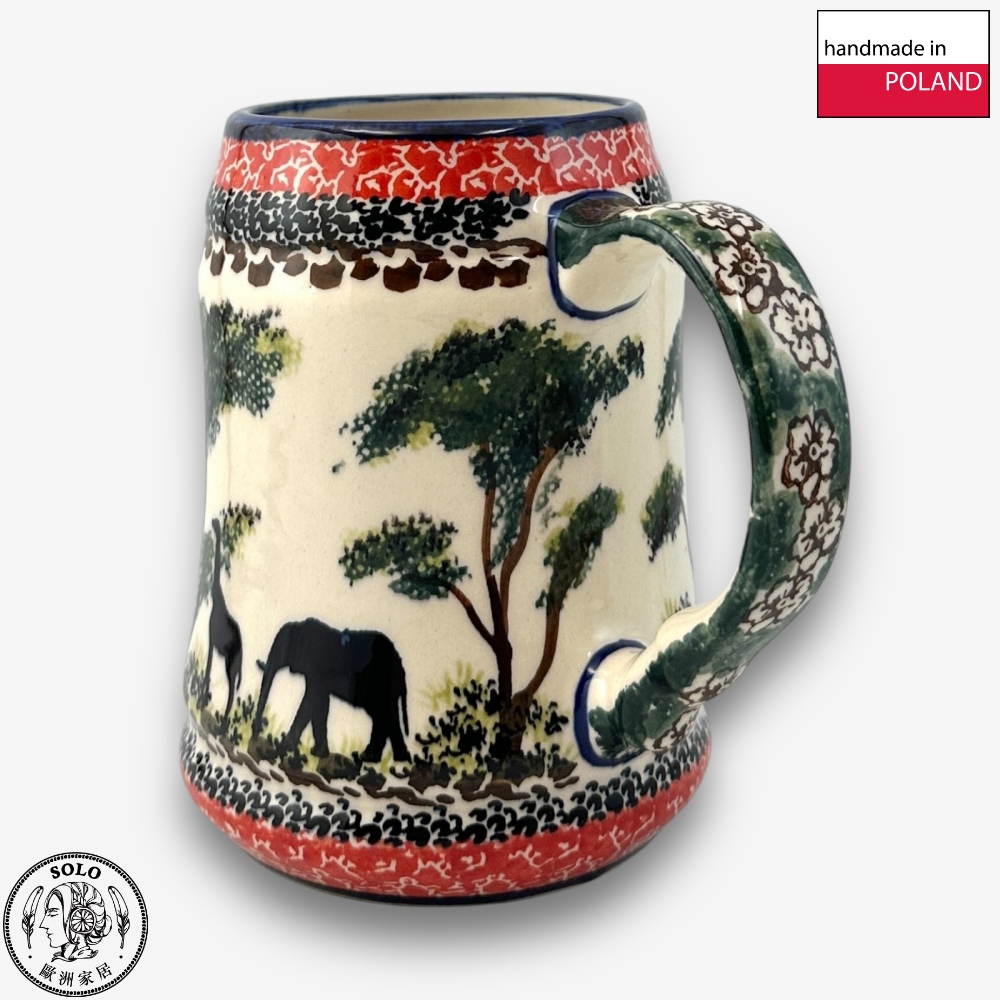 【SOLO Vintage】Cerraf Polish Pottery 680ml Beer Mug Ballad of the Open Plains Series Made in Poland, , large