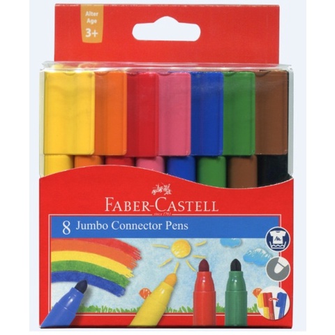 德國輝柏Faber-Castell JUMBO彩色連接筆(8色)（66-2000-08), , large