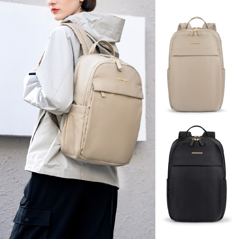 KINGSONS CONCISE DOUBLE-LAYER BACKPACK-White