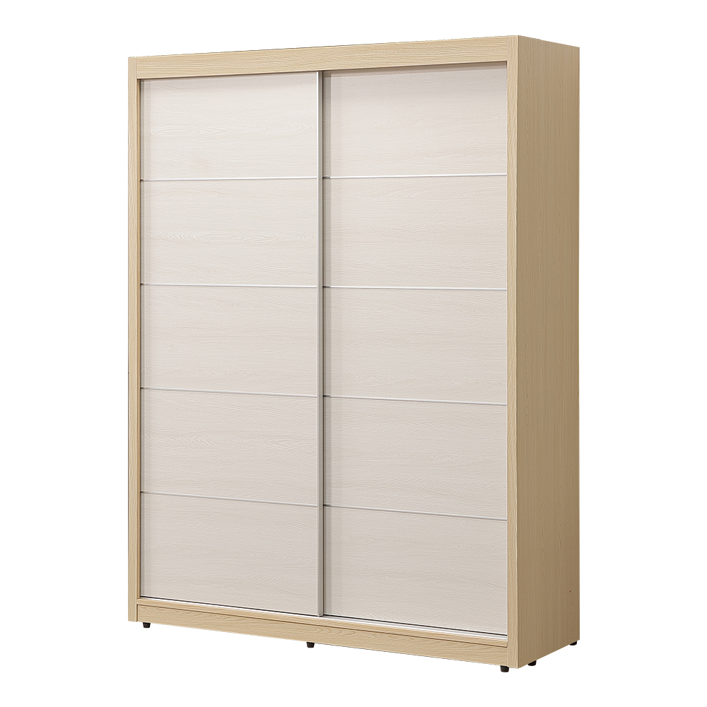 【唯熙傢俱】雷莎原木雙色5x7尺滑門衣櫃, , large