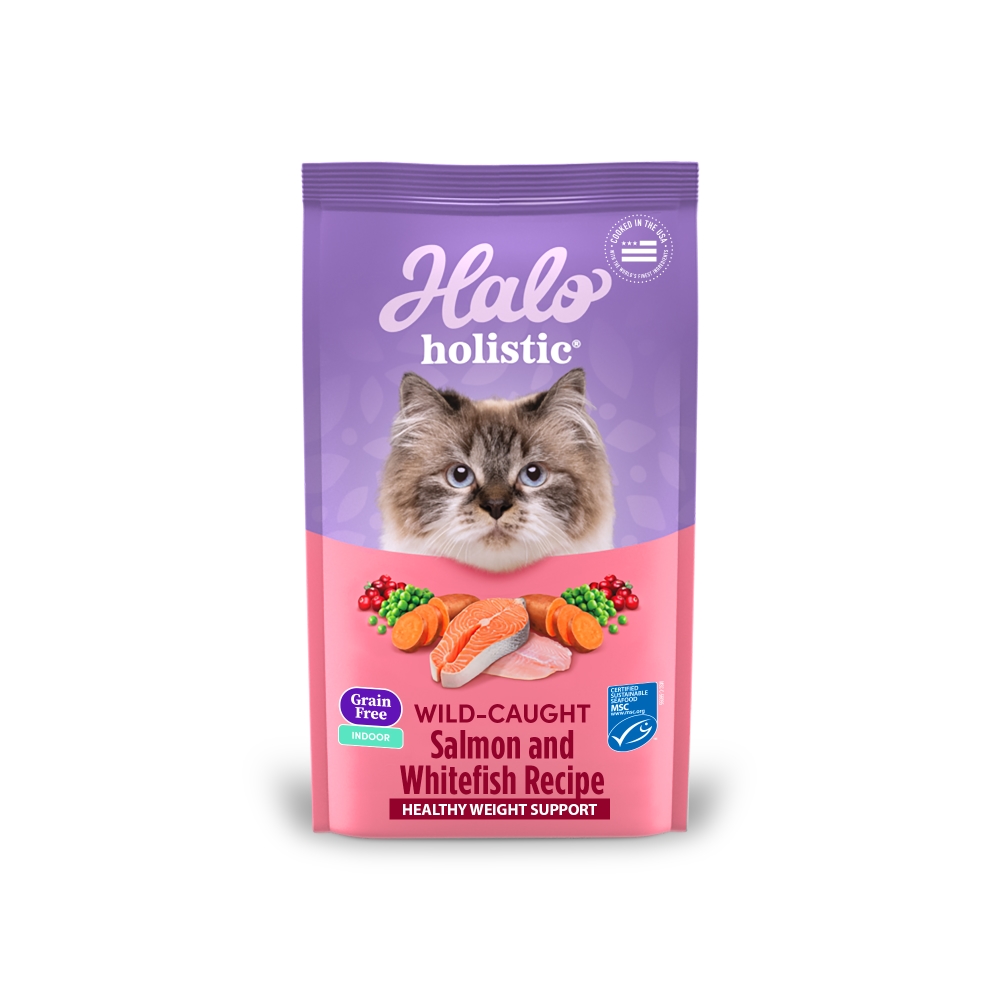 【拉拉寵物小舖】美國 HALO 嘿囉 貓飼料 成貓鮭魚白魚3磅 無穀 低敏感 天然糧 WDJ推薦 高含肉量, , large