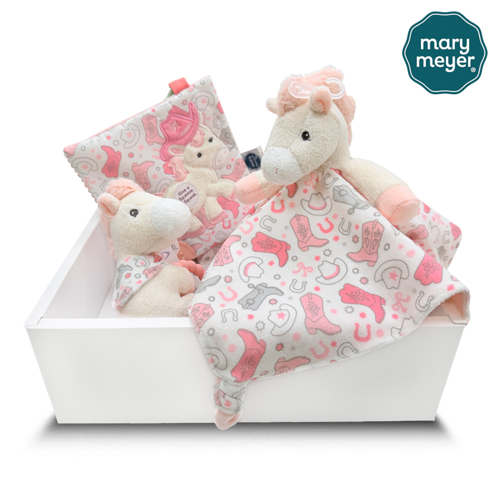 【MaryMeyer】甜粉牛仔馬臻藏禮盒(手搖鈴+安撫巾+沙沙紙), , large