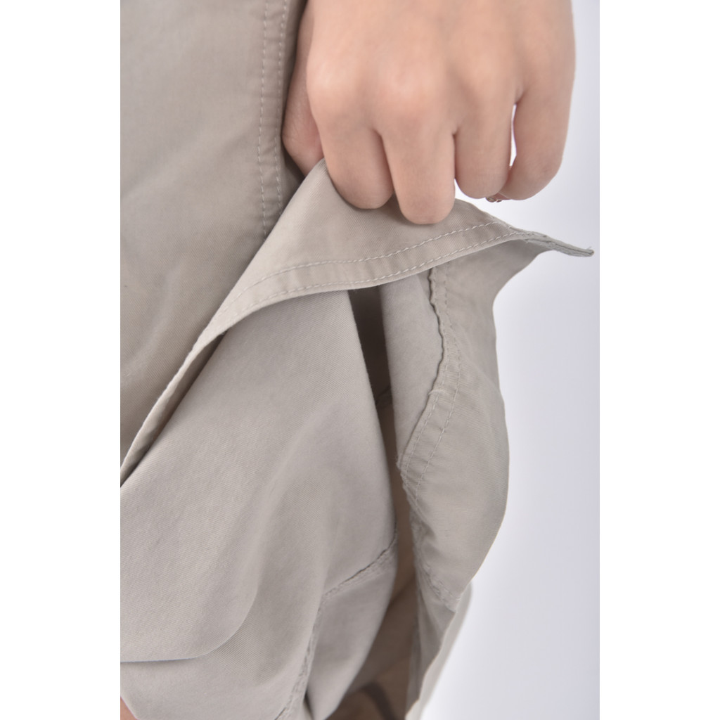 (S) uniqlo質感棉質開岔綠色長裙二手衣, , large