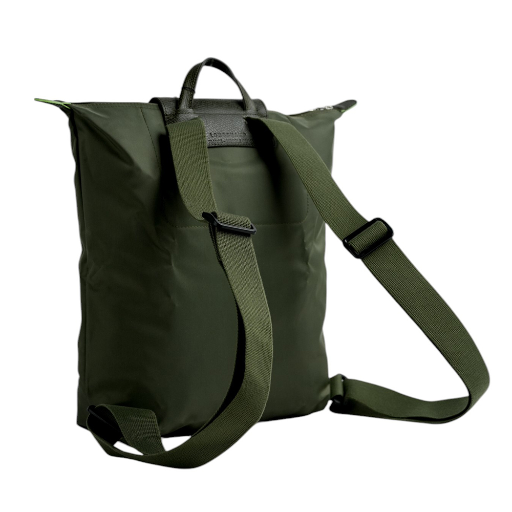 LONGCHAMP Le Pliage M 再生帆布中型折疊後背包/森林綠, , large