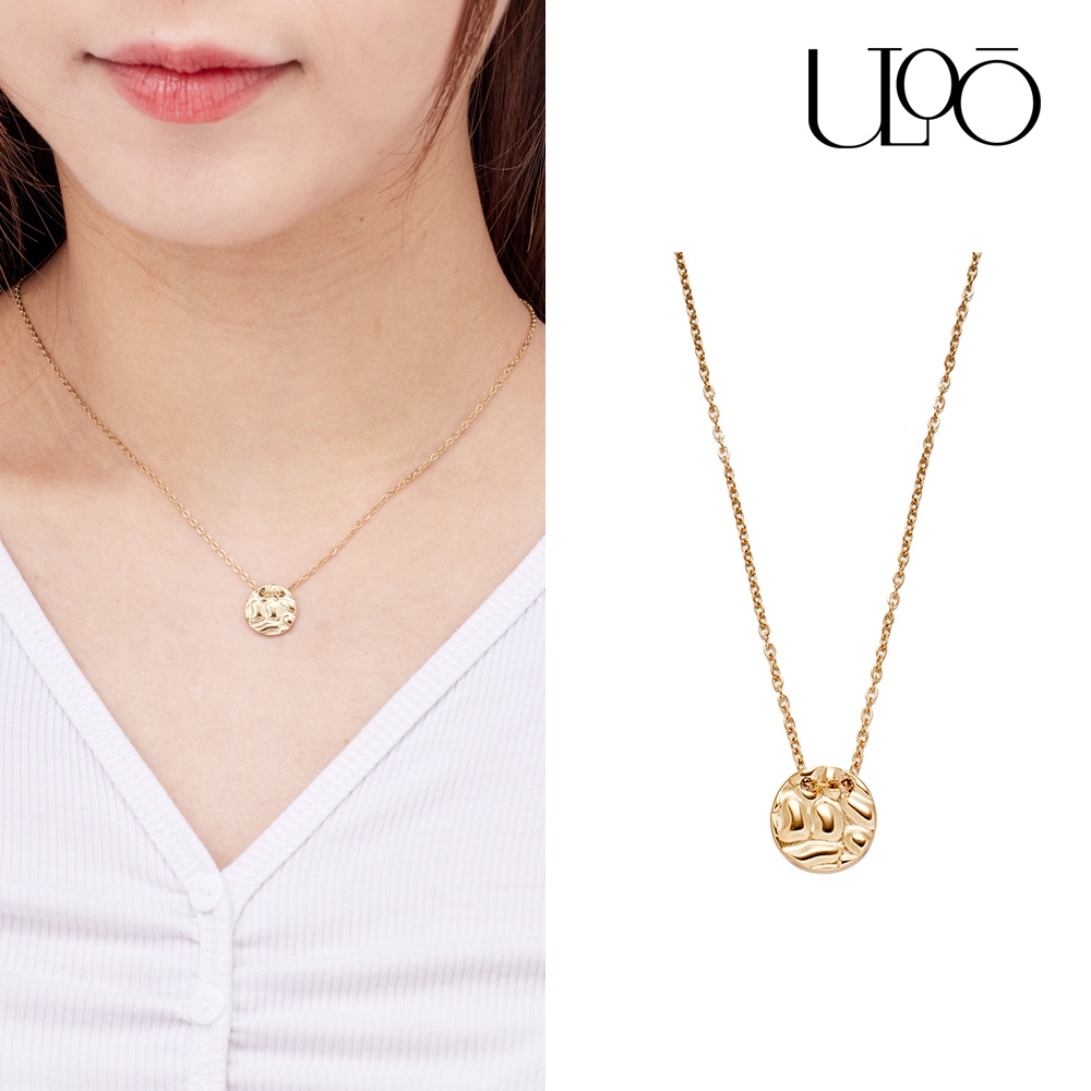 ULOO Twinkle 浪花波紋圓型吊飾項鍊-金色 UN4003510, , large