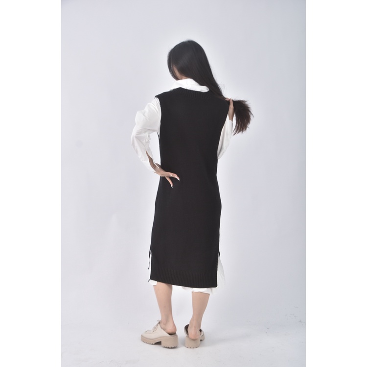 (XL) 質感兩件式黑色洋裝二手衣, , large