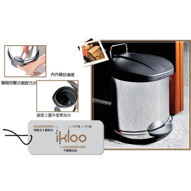【H&R安室家】不鏽鋼腳踏垃圾桶-5L(台灣製造) PB03C, , large