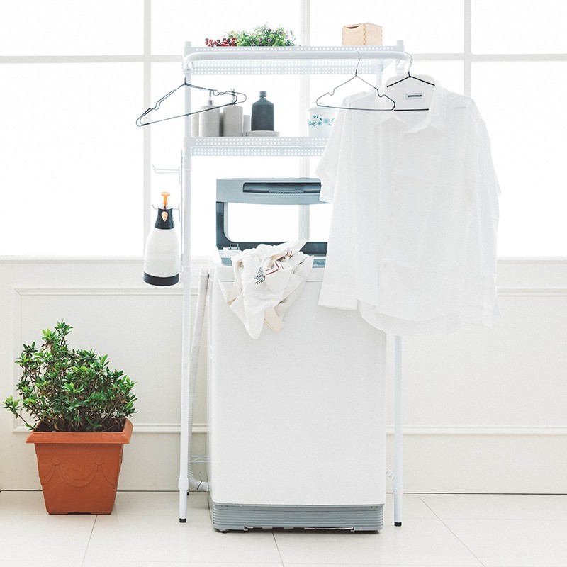 【Y HOUSE】Washing machine rack, refrigerator rack, storage rack, 75x45x165cm high, shelf, storage rack - black, , large
