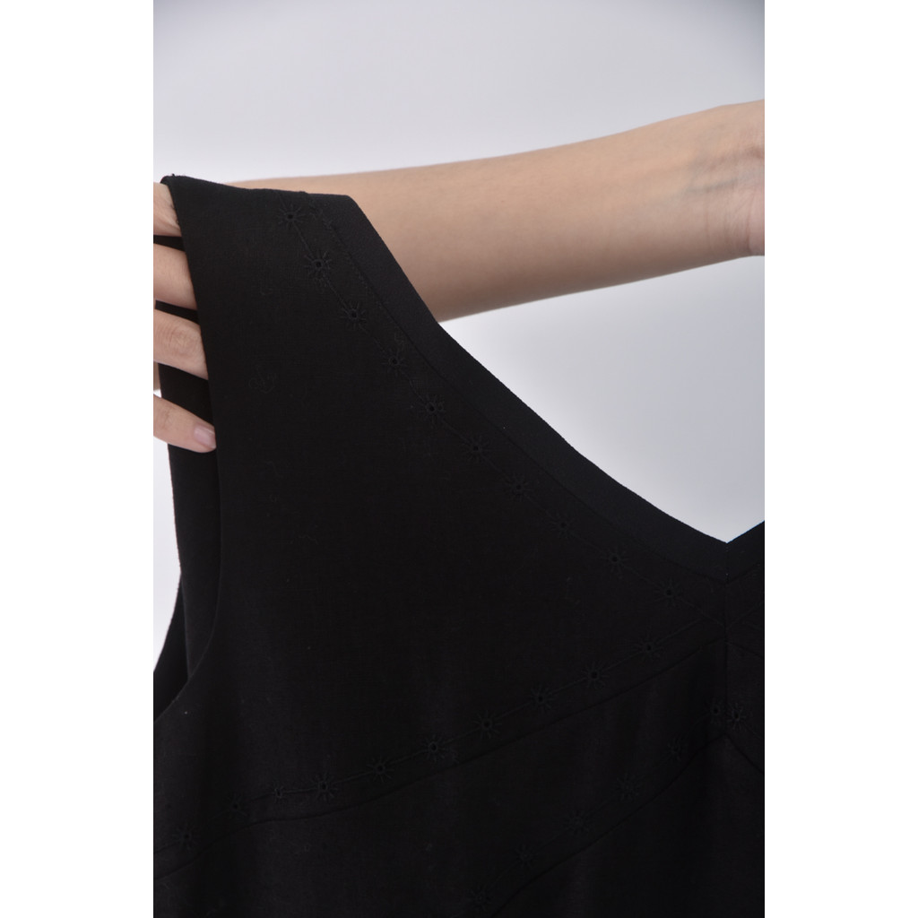 (S) laura ashley質感素面黑色洋裝二手衣, , large