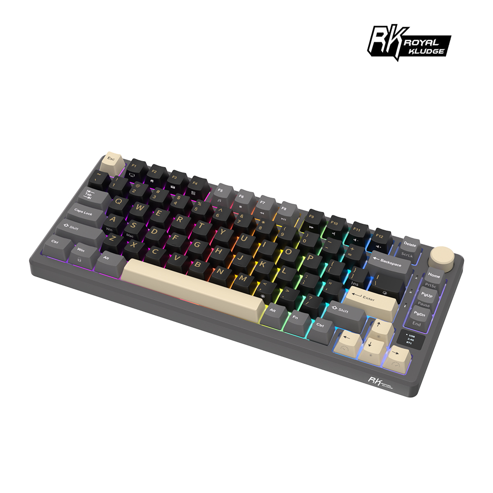 RK 75% 81 key RGB Mechanical Keyboard ( Yellow switches ), , large