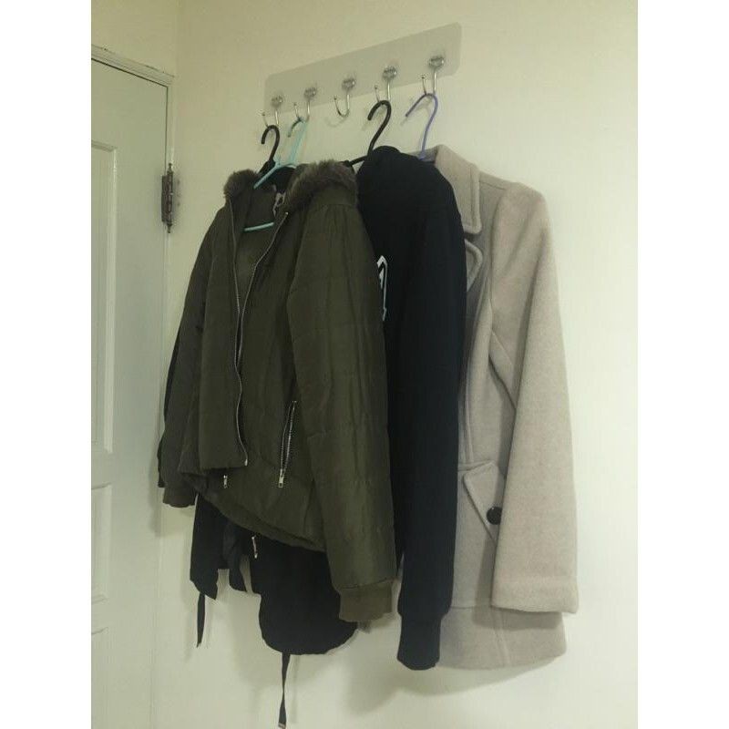 [Beargood sticker] Wall-Mounted Five-Hook Rack (Stainless Steel), , large