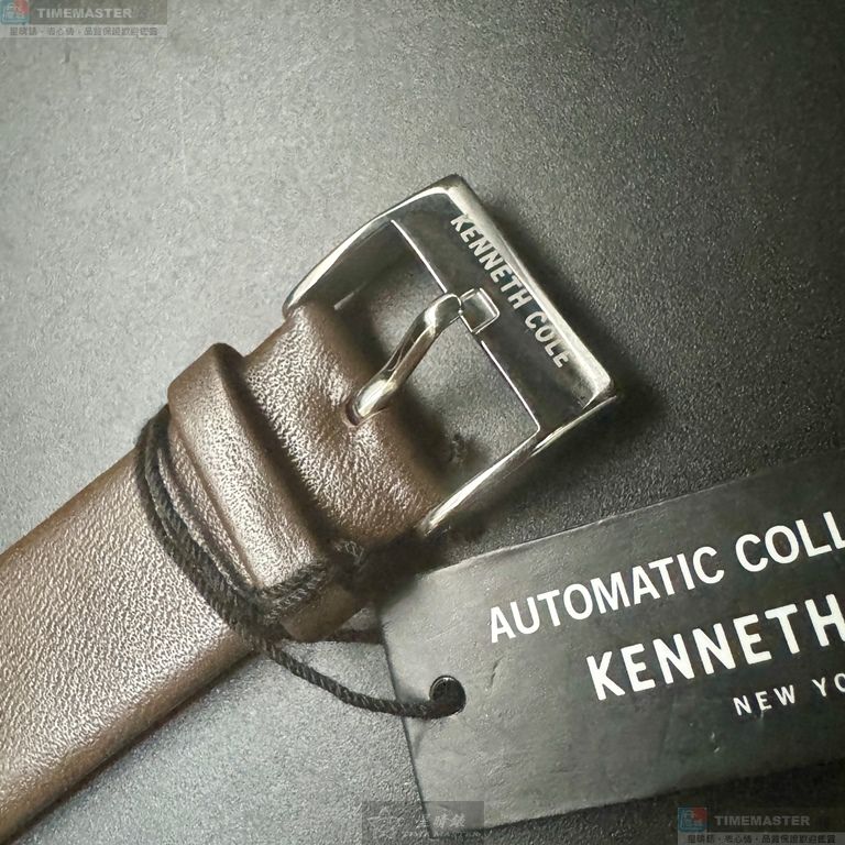 [星晴錶業]Kenneth Cole手錶,42mm,KC00009古銅雙面機械鏤空錶面銀錶殼咖啡色真皮皮革錶帶款, , large