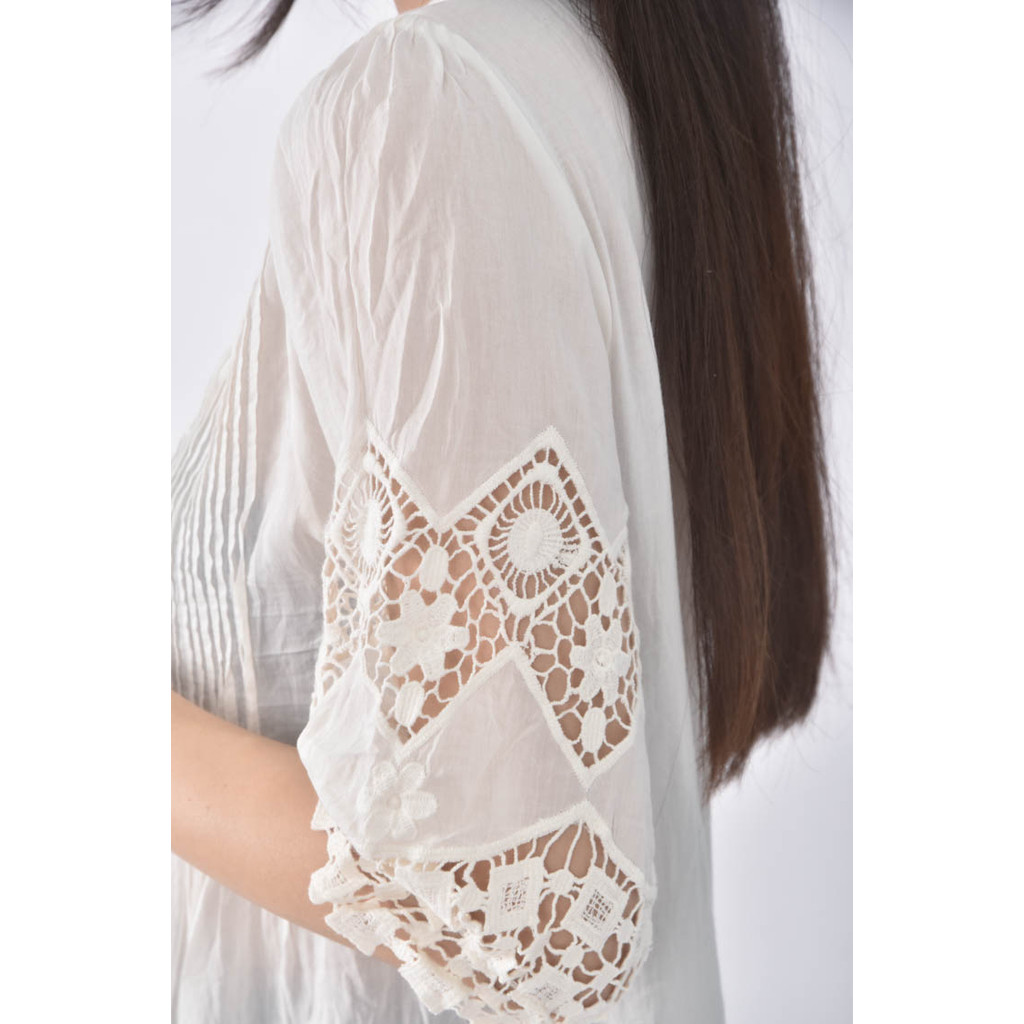 (S) hana kusa花紋白色罩衫二手衣, , large